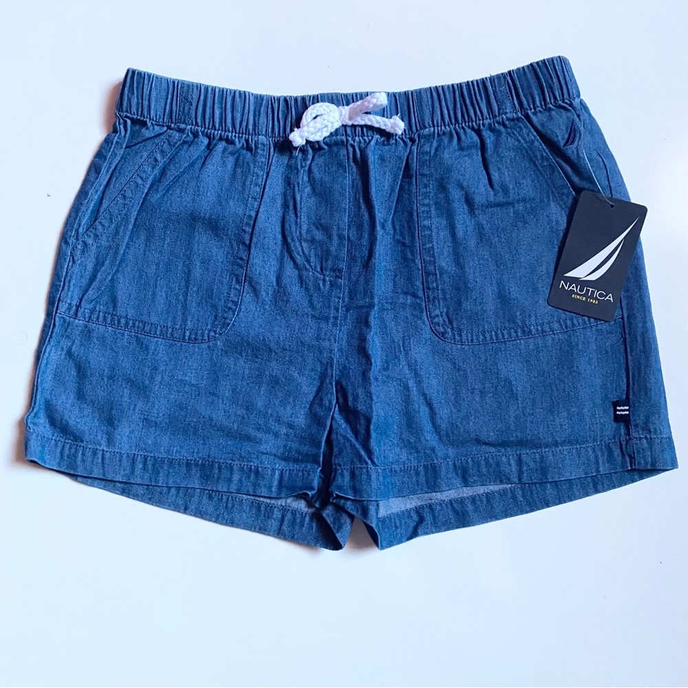 NWT Nautical Girls Size 8 Linen Denim Shorts New